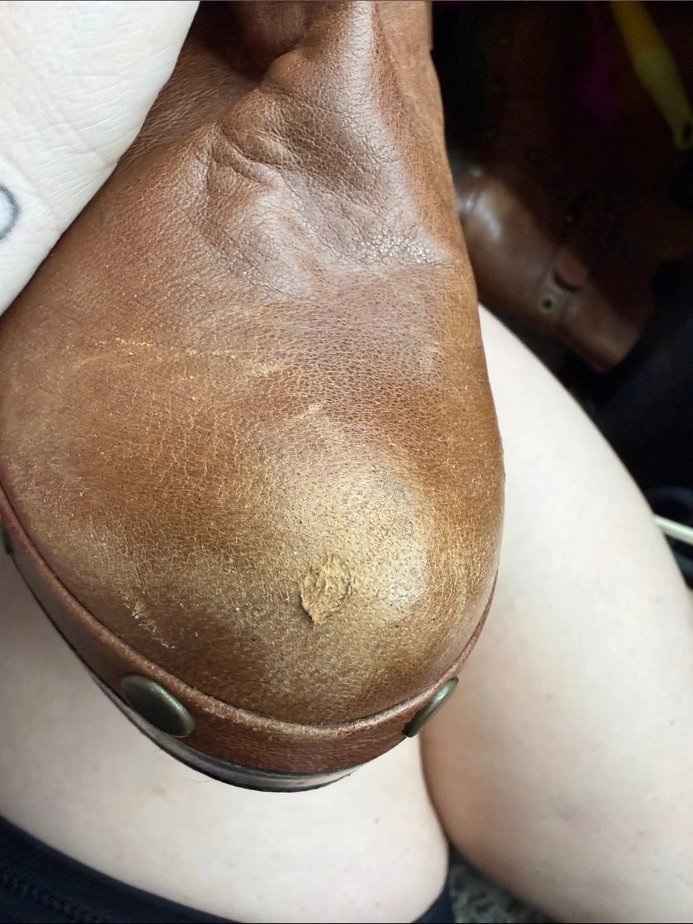 Stuart Weitzman Brown Leather Belted Clog Platform Moto Booties 10